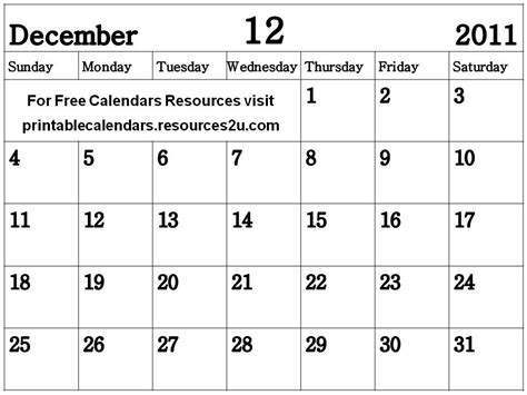 2011 blank calendar december 2011 planner