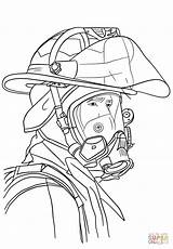 Firefighter Coloring Pages Fire Portrait Drawing Fighter Printable Fireman Firefighters Kids sketch template