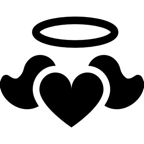 Halo Love Romantic Heart Wings Tattoo Icon