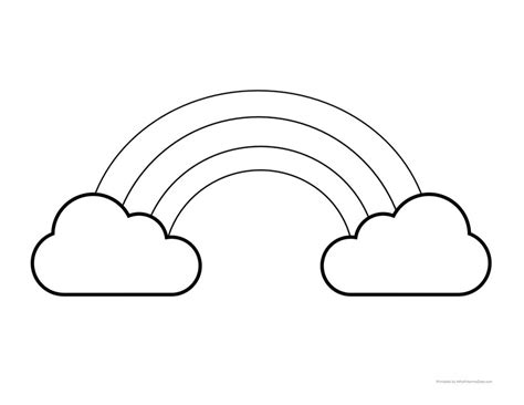 simple large rainbow template  clouds perfect   kids