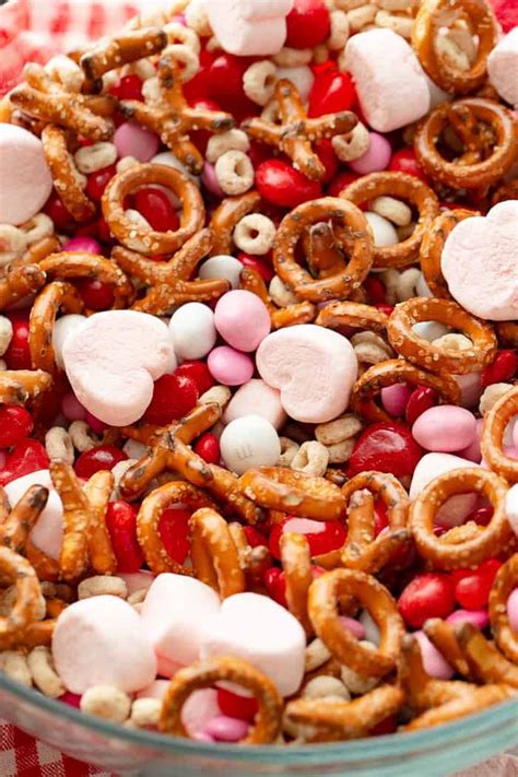 5 Minute Valentine S Snack Mix Oh Sweet Basil Recipe Snack Mix