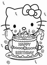 Hello Kitty Coloring Birthday Happy Pages Printable Categories sketch template