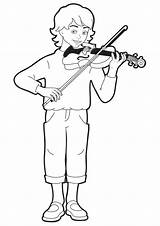 Violin Coloring Pages Playing Boy Books Categories Similar sketch template