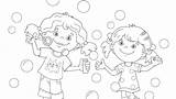 Bubbles Blowing sketch template