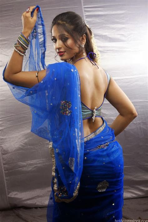 anushka shetty unseen photo shoot in 2019 saree backless saree blue saree