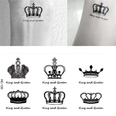 2pcs King And Queen Tatto Stickers Sexy Lady Body Art Waterproof
