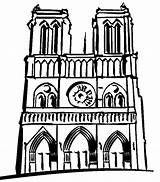 Dame Notre Cathedral Drawing Clipartmag Coloring Sketch sketch template