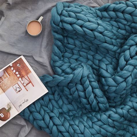 diy knit kit giant chunky blanket  wool couture notonthehighstreetcom