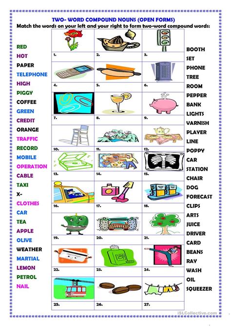 compound words  kids list foto kolekcija