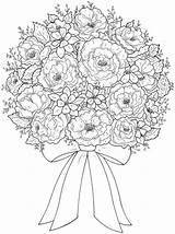 Bouquet Coloring Pages Flower Printable sketch template