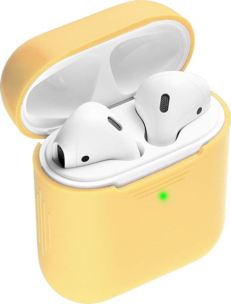 amazoncom deppa yellow airpods case silicone protective ultra thin soft cover  keychain