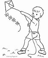 Coloring Pages Kite Spring Flying Kites Drawing Printable Boy Kids Children Clipart Playing Color Outline Cliparts Clip Colouring Print Child sketch template