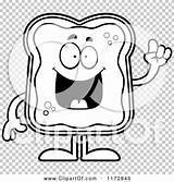 Toast Jam Mascot Smart Idea Outlined Coloring Clipart Vector Cartoon Thoman Cory sketch template