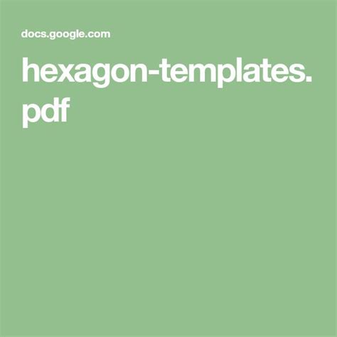 hexagon templatespdf hexagon templates english paper piecing