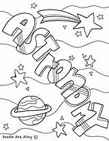 Astronomy Caratulas Portadas Classroomdoodles Manatee Ciencias Cuadernos Binder Getcolorings Funky sketch template