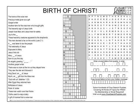 birth of christ clue search puzzles combining trivia crosswords and word search puzzles