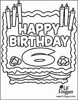Birthday 6th Pages Happy Colouring Coloring Fingers Lil Larger Printablecolouringpages Credit sketch template