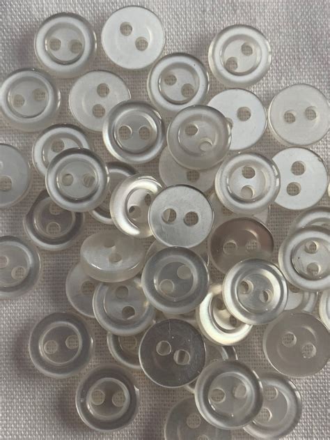 white transparent buttons etsy