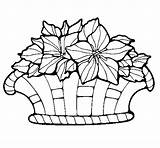 Flowers Basket Coloring Coloringcrew sketch template