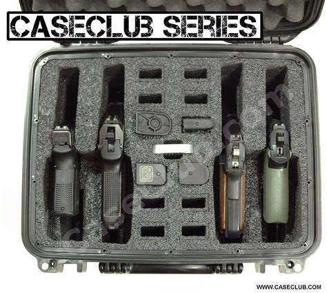 case club waterproof 4 pistol case with silica gel and heavy duty foam