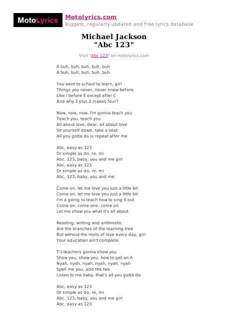 michael jackson abc  lyrics