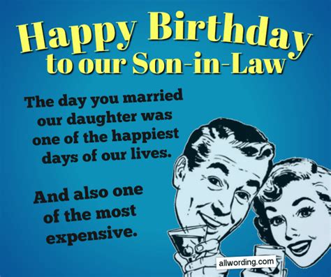clever birthday wishes   son  law allwordingcom