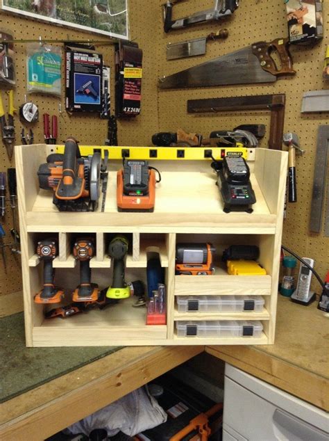 cordless drill storage  charging station diy projects