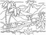 Coloring Pages Pemandangan Nature Beautiful Getcolorings sketch template