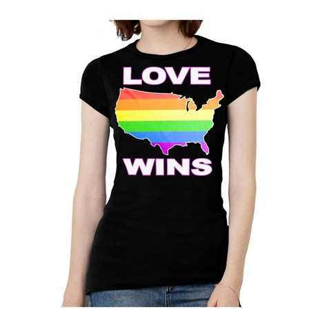 Love Wins Womens Love Wins Usa Short Sleeve T Shirt Black 3x
