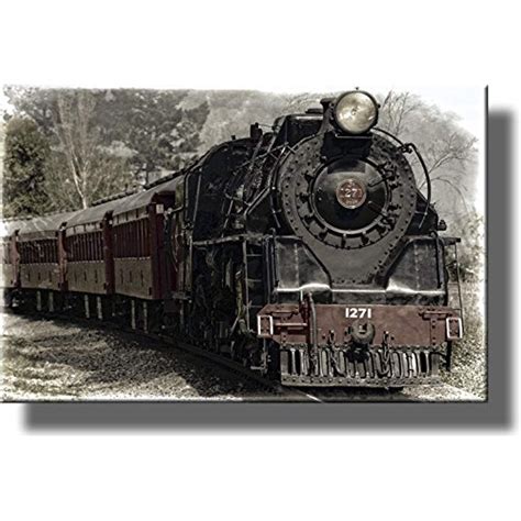 train locomotive picture  stretched canvas wall art daccor ready