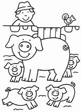 Coloring Farm Animal Pages Preschool Kindergarten Animals Worksheets Kleurplaat Crafts Varkens Dessin Met Cochon Choose Board Toddler Preschoolactivities Ferme Sheets sketch template