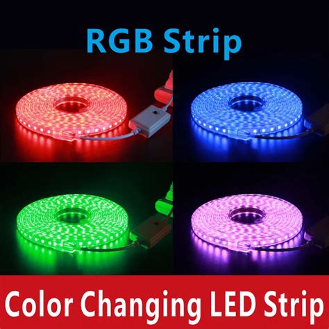 color changing led strip rgb  smd  power plug waterproof tira  ledm garden light