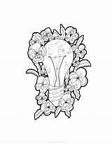 Lightbulb Coloring sketch template