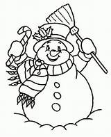 Christmas Snowman Coloring Pages Bonhomme Neige sketch template