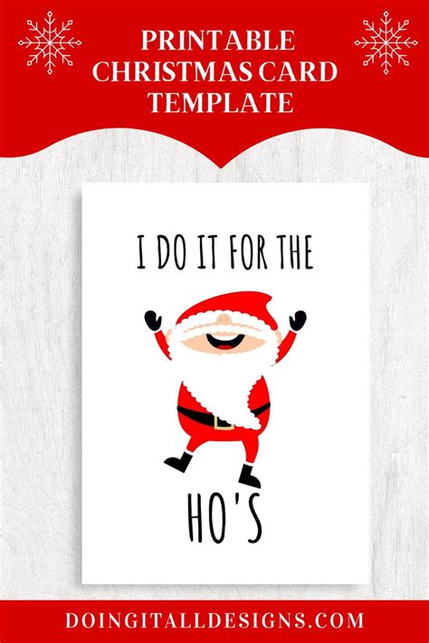 printable christmas card funny santa christmas card etsy