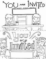 Invitation Sunday School Printable Church Invitations Flyer Templates Children Coloring Kids Ministry Invite Bible Template Pages Crafts Activities Party Lessons sketch template