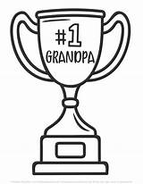 Grandpa Punny Grandfather Trophy Hilariously sketch template
