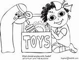 Box Toy Coloring Click sketch template
