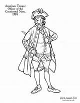 Revolutionary Uniforms Soldiers Historic 1776 Solder Troops sketch template