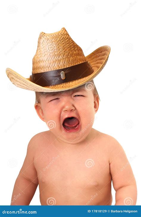 baby cowboy stock image image  shouting western bare