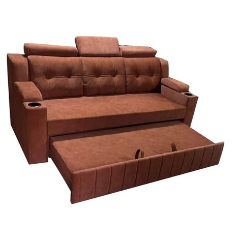 3 seater brown foam sofa cum bed mild steel at rs 28000 in hyderabad