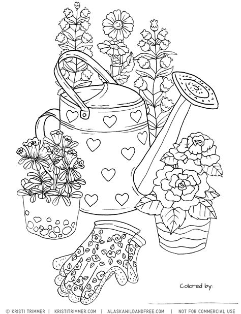 garden pail coloring sheet