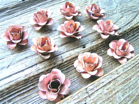 ten metal rose flowers  accents embellishments crafting jewelry