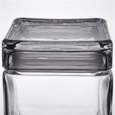 Anchor Hocking 85587r 1 Qt Clear Stackable Square Glass Jar 4 Case