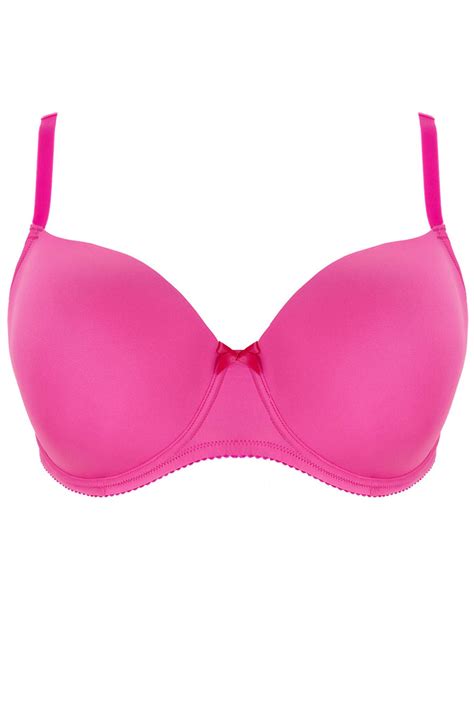 2 pack pink polka dot and hot pink moulded balcony t shirt bras