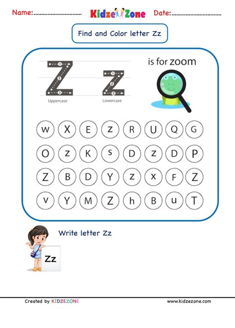 kindergarten letter  worksheets find  color kidzezone