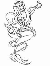 Coloring Mermaid Pages Print Zeemeermin sketch template