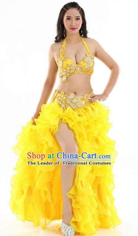 Indian National Belly Dance Yellow Sexy Dress India Bollywood Oriental