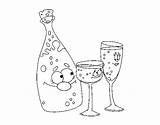 Bottiglie Champagne Colorare Bicchieri Ampolla Xampany Copes Dibuix Acolore Dibuixos sketch template