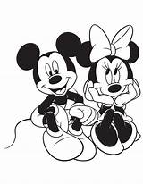 Minnie Mickey Mouse Coloring Pages Disney Printable Print Sitting Drawing Valentines Head Clipart Kids Coloring4free Cliparts Drawings Color Cartoons Clip sketch template